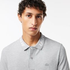 Polos | LACOSTE Polo Homme Slim Fit En Pique Stretch Avec Marquage Lacoste