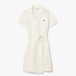 Robes & Jupes | LACOSTE Robe Manches Courtes En Mini Pique Extensible