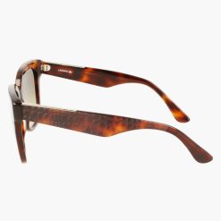 Lunettes De Soleil | LACOSTE Lunettes De Soleil Femme Rectangulaires Croco Skin En Acetate