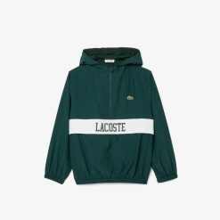 Vetements Fille | LACOSTE Veste Pop-Over En Taffetas Avec Demi-Zip Poitrine