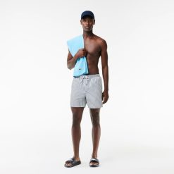 Maillots De Bain | LACOSTE Short De Bain Raye Leger Avec Boxer Integre