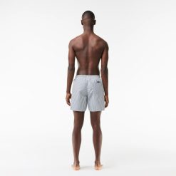 Maillots De Bain | LACOSTE Short De Bain Raye Leger Avec Boxer Integre