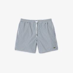 Maillots De Bain | LACOSTE Short De Bain Raye Leger Avec Boxer Integre