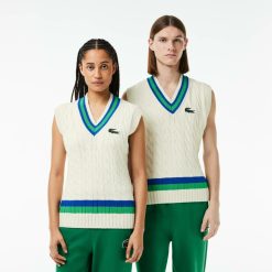 Pullovers | LACOSTE Pull Sans Manche En Laine Torsadee