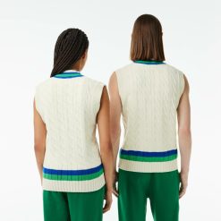 Pullovers | LACOSTE Pull Sans Manche En Laine Torsadee