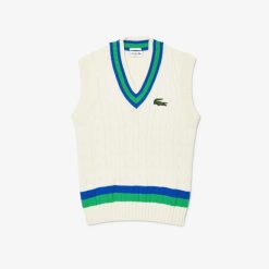 Pullovers | LACOSTE Pull Sans Manche En Laine Torsadee