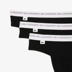 Sous-Vetements Et Vetements D'Interieur | LACOSTE Lot De 3 Strings Siglees En Coton Stretch