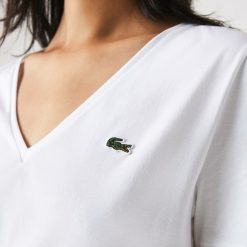 T-Shirts | LACOSTE T-Shirt A Col V Loose Fit En Coton Uni