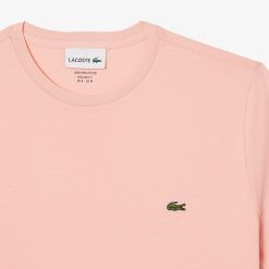 T-Shirts | LACOSTE T-Shirt Col Rond En Jersey De Coton Pima Uni