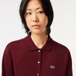 Robes & Jupes | LACOSTE Robe Polo Ample Ceinturee En Petit Pique De Coton