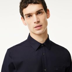 Chemises | LACOSTE Chemise Regular Fit Unie En Coton Premium