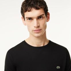 T-Shirts | LACOSTE T-Shirt Col Rond Manches Longues En Jersey De Coton Pima Uni