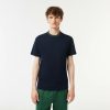 T-Shirts | LACOSTE T-Shirt Avec Col Raye En Mini Pique Stretch