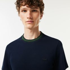 T-Shirts | LACOSTE T-Shirt Avec Col Raye En Mini Pique Stretch