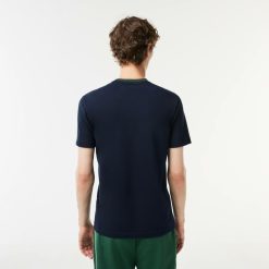 T-Shirts | LACOSTE T-Shirt Avec Col Raye En Mini Pique Stretch