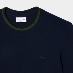 T-Shirts | LACOSTE T-Shirt Avec Col Raye En Mini Pique Stretch