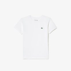 Vetements Garcon | LACOSTE T-Shirt Garcon Lacoste Sport En Coton Melange Respirant Uni