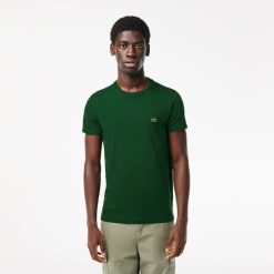 T-Shirts | LACOSTE T-Shirt Col Rond En Jersey De Coton Pima Uni