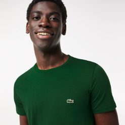 T-Shirts | LACOSTE T-Shirt Col Rond En Jersey De Coton Pima Uni