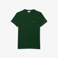 T-Shirts | LACOSTE T-Shirt Col Rond En Jersey De Coton Pima Uni