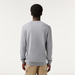 Pullovers | LACOSTE Pull A Col V En Coton Biologique Uni