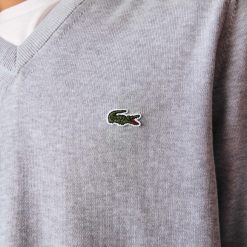 Pullovers | LACOSTE Pull A Col V En Coton Biologique Uni