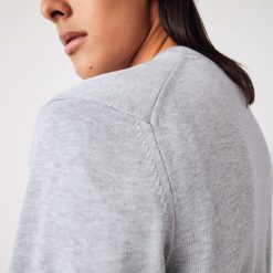 Pullovers | LACOSTE Pull A Col V En Coton Biologique Uni