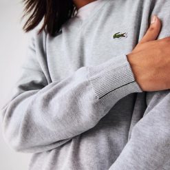 Pullovers | LACOSTE Pull A Col V En Coton Biologique Uni