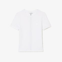 T-Shirts | LACOSTE T-Shirt Slim Fit A Col Rond En Coton Melange