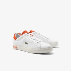 Sneakers | LACOSTE Sneakers Powercourt 2.0 Homme En Cuir Orange