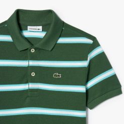 Vetements Garcon | LACOSTE Polo Garcon Lacoste A Rayures En Petit Pique De Coton