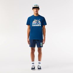 T-Shirts | LACOSTE T-Shirt Effet Delave Avec Imprime Tennis