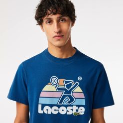 T-Shirts | LACOSTE T-Shirt Effet Delave Avec Imprime Tennis