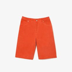 Pantalons & Shorts | LACOSTE Bermuda Long En Denim Teinture Naturelle