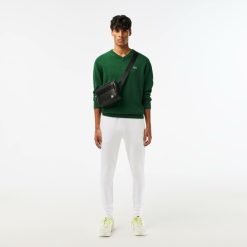 Pullovers | LACOSTE Pull A Col V En Laine Unie