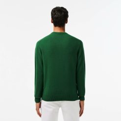 Pullovers | LACOSTE Pull A Col V En Laine Unie