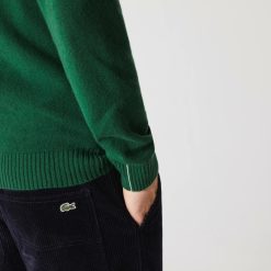 Pullovers | LACOSTE Pull A Col V En Laine Unie