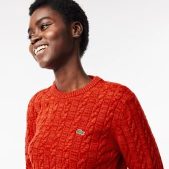 Pullovers | LACOSTE Pull A Torsades Moulinees En Laine Et Coton