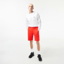 Pantalons & Shorts | LACOSTE Bermuda Slim Fit Uni En Coton Stretch