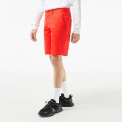 Pantalons & Shorts | LACOSTE Bermuda Slim Fit Uni En Coton Stretch