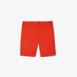 Pantalons & Shorts | LACOSTE Bermuda Slim Fit Uni En Coton Stretch