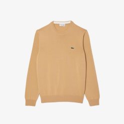 Pullovers | LACOSTE Pull A Col Rond En Coton Uni