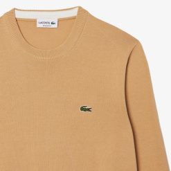 Pullovers | LACOSTE Pull A Col Rond En Coton Uni