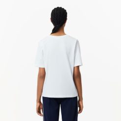 T-Shirts | LACOSTE T-Shirt Relaxed Fit En Jersey De Coton Doux Col V