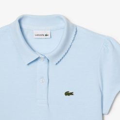 Vetements Fille | LACOSTE Polo Fille Lacoste En Mini Pique Avec Col Festonne