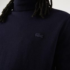 Pullovers | LACOSTE Pull A Col Roule En Laine Merinos Unie