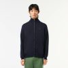 Pullovers | LACOSTE Cardigan Zippe A Col Montant En Laine Unie