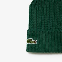 Chapeaux & Casquettes | LACOSTE Bonnet En Laine Cotelee