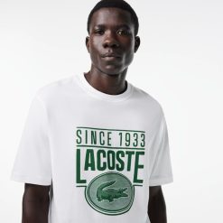 T-Shirts | LACOSTE T-Shirt Loose Fit En Jersey De Coton Avec Imprime