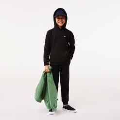 Vetements Fille | LACOSTE Sweatshirt A Capuche Enfant En Molleton De Coton Biologique